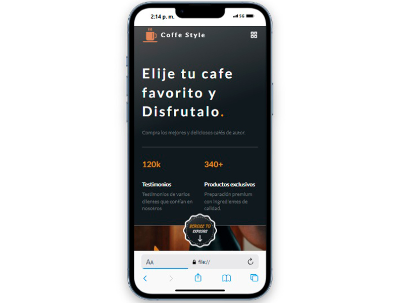 Plantilla pagina Café